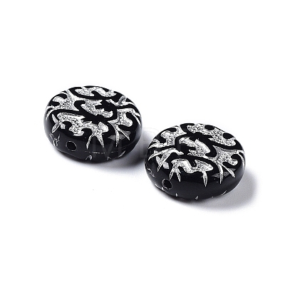 Black Opaque Acrylic Beads X-OACR-G016-35A-1