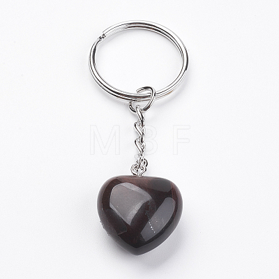Dyed & Heated Natural Red Tiger Eye Keychain LS-KEYC-F019-02G-1