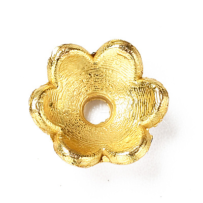 6-Petal Alloy Enamel Bead Caps FIND-G029-04G-02-1