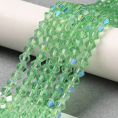 Transparent Electroplate Glass Beads Strands GLAA-F029-2mm-D24-1