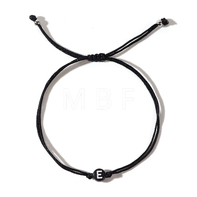Acrylic Letter E Adjustable Braided Cord Bracelets for Men GX4208-5-1
