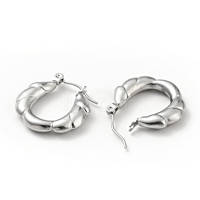 304 Stainless Steel Twist Rope Hoop Earrings for Women EJEW-G293-11P-1