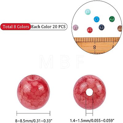 Crackle Glass Beads CCG-NB0001-01-1