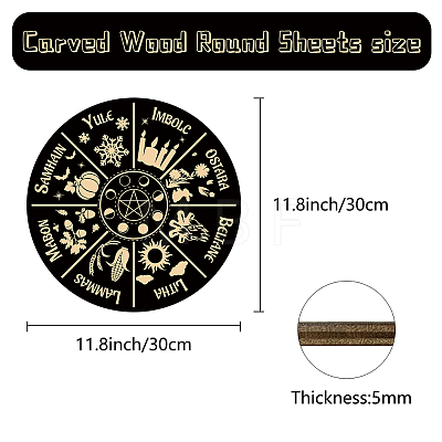 Printed Wood Round Sheets AJEW-WH0334-001-1