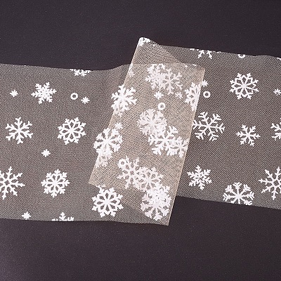 Snowflake Deco Mesh Ribbons OCOR-P010-G02-1