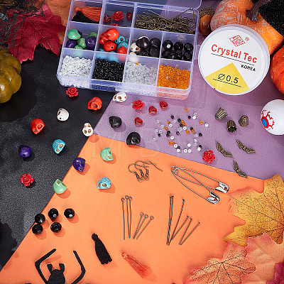 DIY Gemstone Halloween Earring & Bracelet Making Kit DIY-PH0008-84-1
