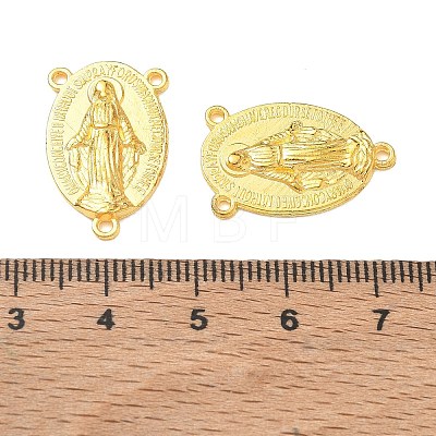 Holy Oval Carved Virgin Mary Tibetan Style Alloy Chandelier Component Links TIBEP-LF0961YKG-G-LF-1