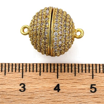 Brass Micro Pave Clear Cubic Zirconia Magnetic Clasps KK-A230-02A-G-1