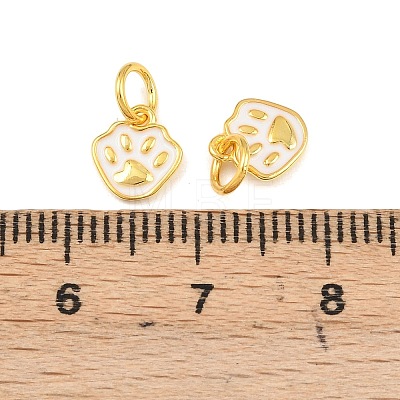 925 Sterling Silver Enamel White Paw Print Charms STER-A049-05G-1
