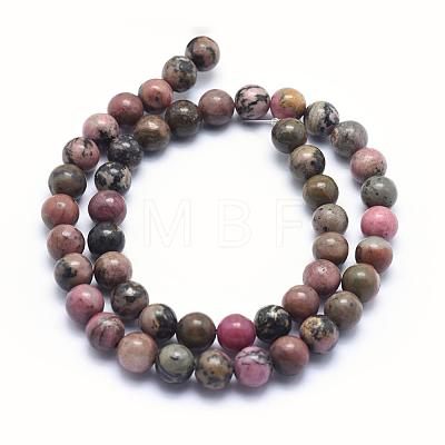 Natural Rhodonite Beads Strands G-G717-10mm-1