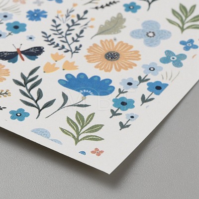 Flower Pattern Polymer Clay Water Transfer Paper DIY-WH0568-73B-1
