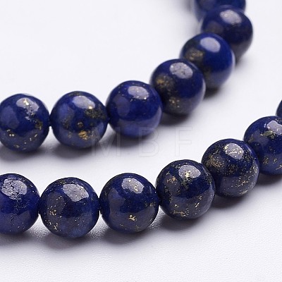 16 inch Grade A Round Dyed Natural Lapis Lazuli Beads Strand GSR6mmC123-1