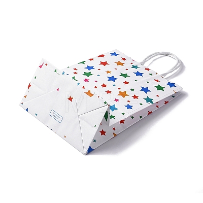 Star Print Paper Packing Tote Bags CARB-R001-01D-1