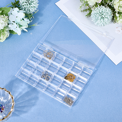 1Pc 24 Grids Plastic Nail Art Jewelry Storage Boxes OBOX-SP0001-01-1