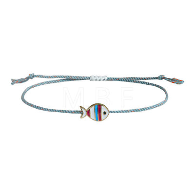 Alloy Enamel Fish Charm Adjustable Bracelets FS-WG707CF-01-1