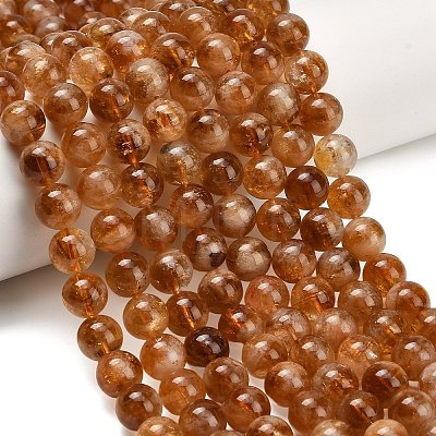 Hearted Natural Citrine Beads Strands G-L663-A02-10mm-1
