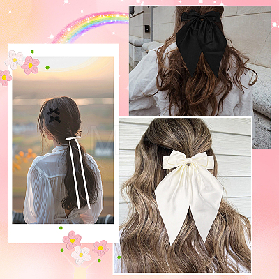 6 Styles Bowknot Polyester Hair Barrettes PHAR-SP0001-22A-1