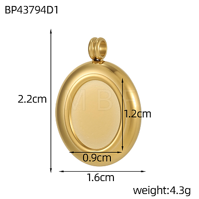 304 Stainless Steel Pendants Cabochon Setting STAS-OY009-59G-1