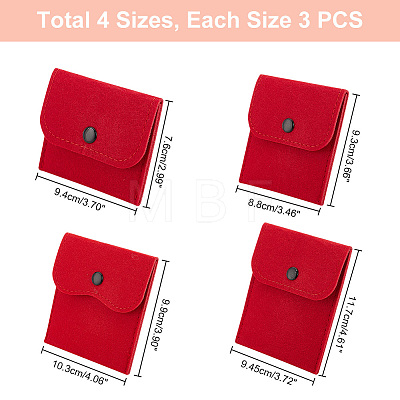 AHADERMAKER 12Pcs 4 Styles Portable Felt Card Cover Bag ABAG-GA0001-21A-1