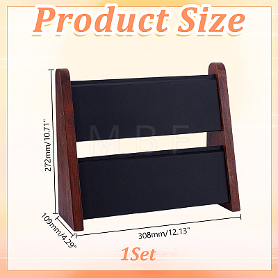 Double-Layer Wooden Jewelry Display Stand ODIS-WH0099-284B-1