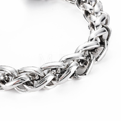 Men's Alloy Wheat Chain Bracelet BJEW-N015-006-1