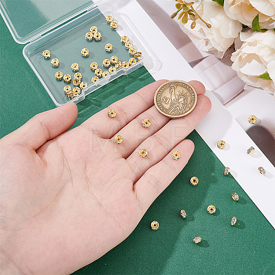 50Pcs 316 Surgical Stainless Steel Rhinestone Spacer Beads STAS-UN0063-78-1