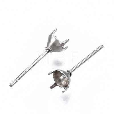 316 Surgical Stainless Steel Stud Earring Setting STAS-S117-023A-1