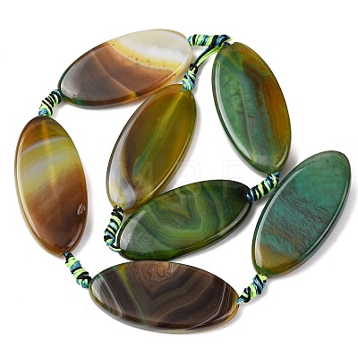 Natural Banded Agate Beads Strands G-F825-A01-01B-1