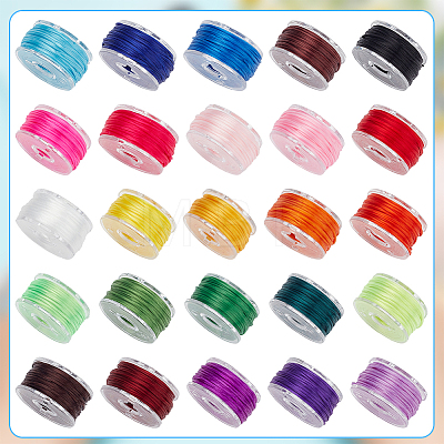 25 Rolls 25 Colors Flat Elastic Crystal String EW-WH0013-29-1