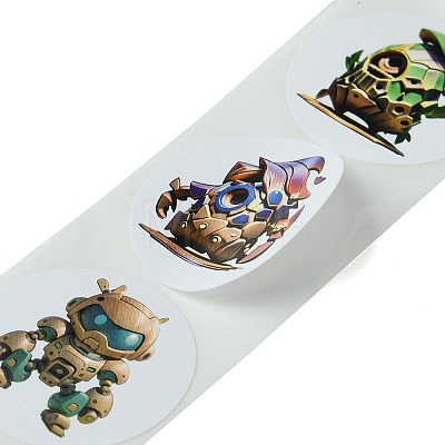 Cartoon Patterns Paper Gift Sticker Rolls DIY-R083-03A-1