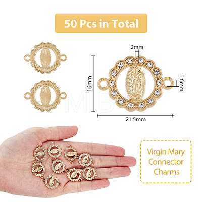 Religion Alloy Connector Charms with Crystal Rhinestone FIND-WH0416-94-1