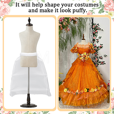 Polyester & Steel Wire Half Oval Wedding Dress Petticoat for Women DIY-WH0591-492A-1