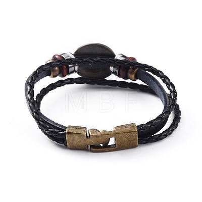 Braided Leather Cord Retro Multi-strand Bracelets BJEW-L616-20L-1