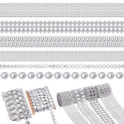 Resin Rhinestone Mesh Wrap Roll DIY-OC0015-67-1