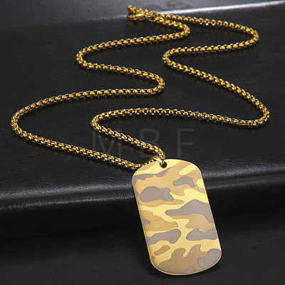 304 Stainless Steel Dog Tag Military Pendant Necklaces for Men WG22BD4-02-1