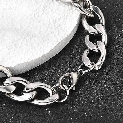 201 Stainless Steel Curb Chain Bracelets for Men STAS-T077-22B-03P-1