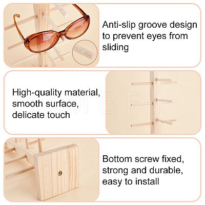 Wooden Eyeglasses Display Stands ODIS-WH0043-16A-1