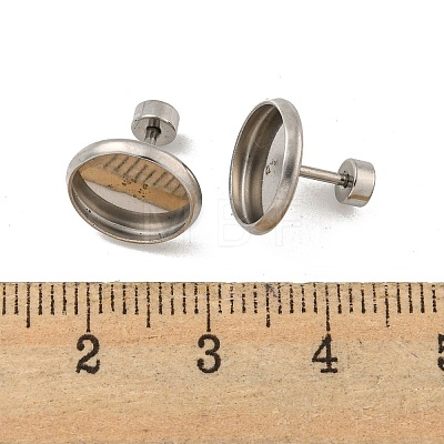 201 Stainless Steel Stud Earrings Findings STAS-O004-07C-P-1