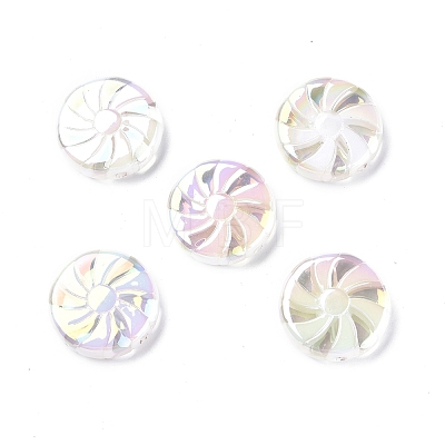 UV Plating Opaque Acrylic Beads X-OACR-P010-02-1