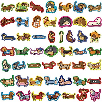 50Pcs Cute Dachshund PVC Waterproof Stickers STIC-Z001-02-1