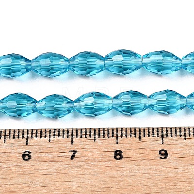 Transparent Glass Beads Strands EGLA-A037-T6x8mm-D03-1