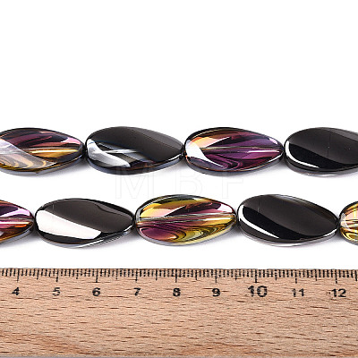 Electroplate Transparent Glass Beads Strands EGLA-N055-02J-1
