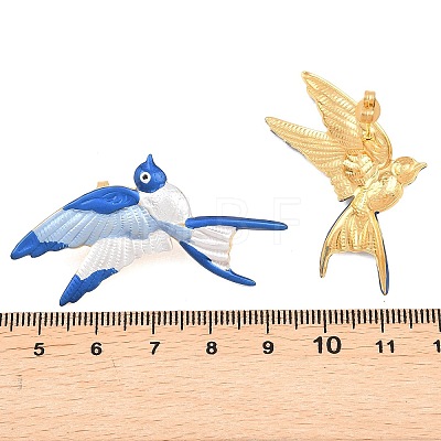 304 Stainless Steel Enamel Ear Studs Earrings EJEW-H179-02G-1