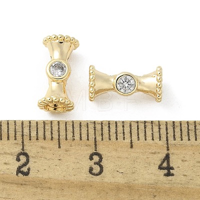 Brass Micro Pave Cubic Zirconia Beads KK-U052-19G-1