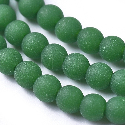 Frosted Opaque Glass Bead Strands FGLA-G002-A01-1