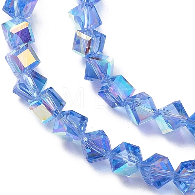 Electroplate Transparent Glass Beads Strands EGLA-K015-03C-1