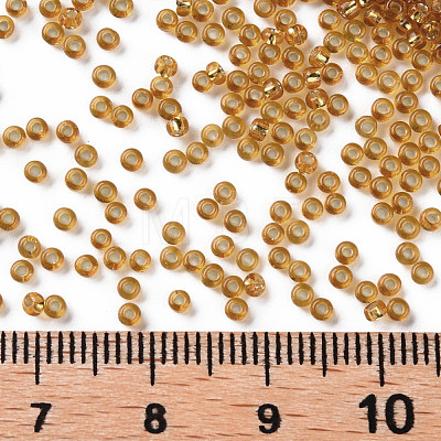 Goldenrod Round 11/0 Grade A Transparent Glass Seed Beads X-SEED-Q007-F31-1