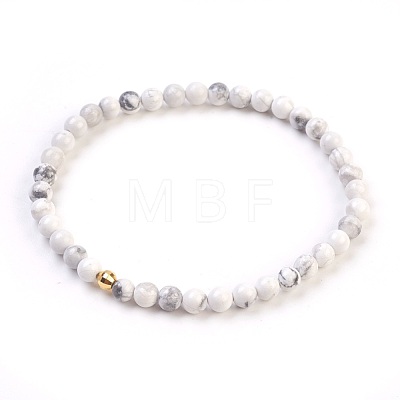 Natural Howlite Stretch Bracelets BJEW-JB03797-09-1