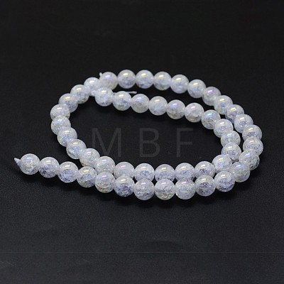 Electroplated Natural Crackle Quartz Crystal Beads Strands G-K285-08-6mm-1