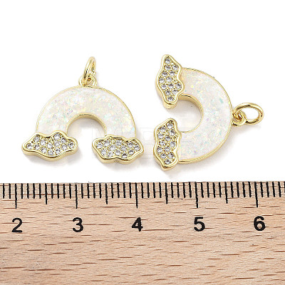 Brass Micro Pave Clear Cubic Zirconia Pendants KK-L213-034G-1